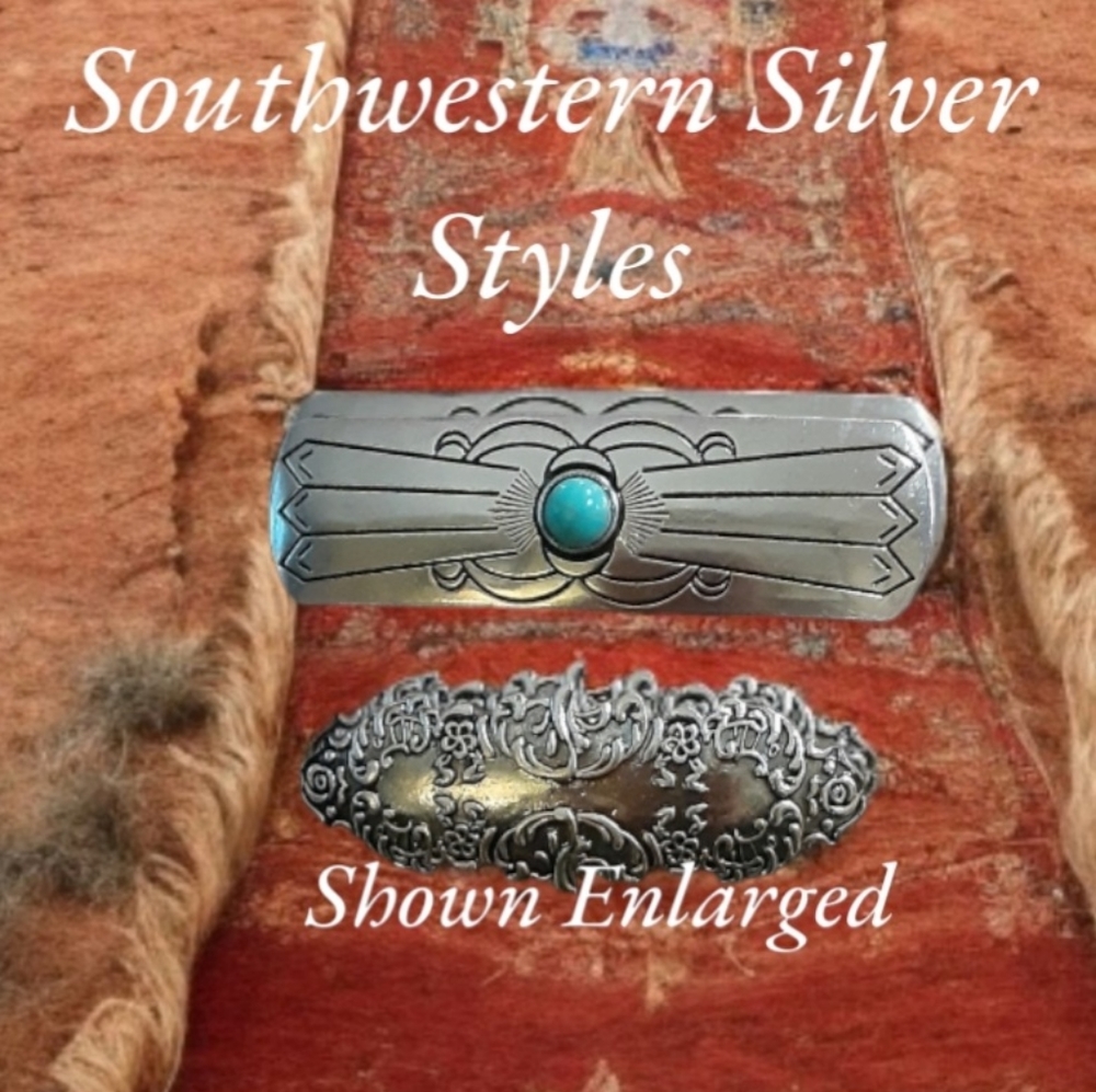 Silver Plated Howlite Turquoise Native American Style (2)-Ponytail Hair Holders